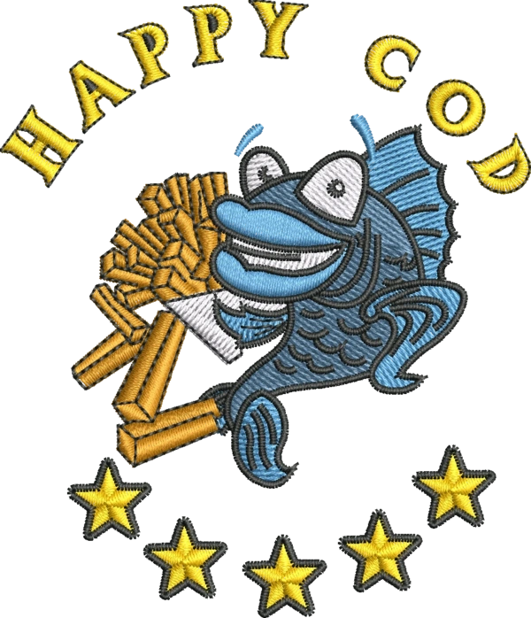 Happy Cods  -  Embroidered Logo