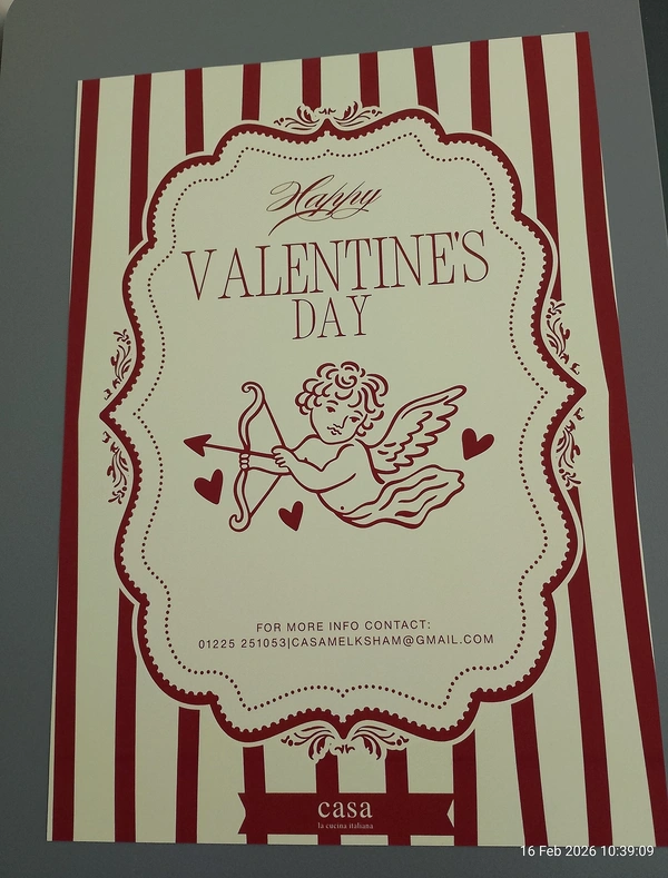  Casa Valentines Menu A4