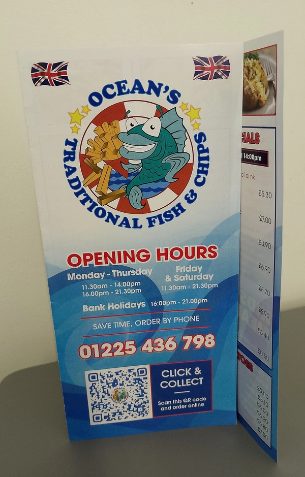  Oceans  -  Menu Leaflet